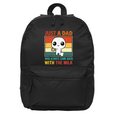 Just A Dad Who Always Came Back With The Milk 16 in Basic Backpack