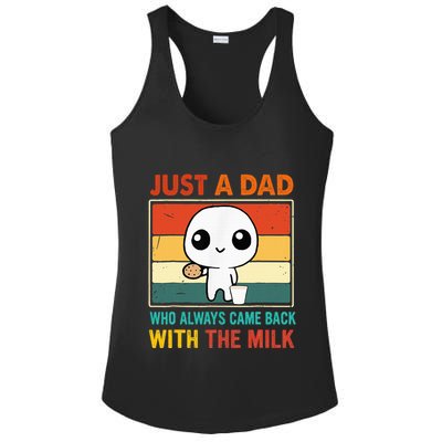 Just A Dad Who Always Came Back With The Milk Ladies PosiCharge Competitor Racerback Tank