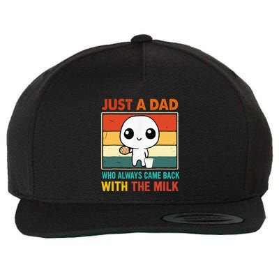 Just A Dad Who Always Came Back With The Milk Wool Snapback Cap
