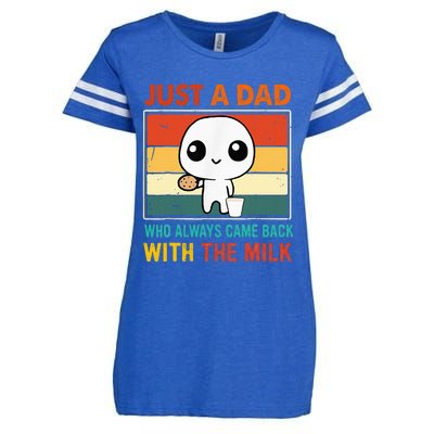 Just A Dad Who Always Came Back With The Milk Enza Ladies Jersey Football T-Shirt