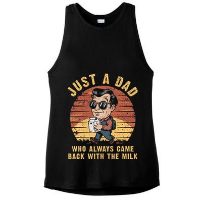 Just A Dad Who Always Came Back With The Milk Ladies PosiCharge Tri-Blend Wicking Tank