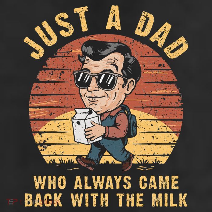 Just A Dad Who Always Came Back With The Milk 7 Panel Mesh Trucker Snapback Hat