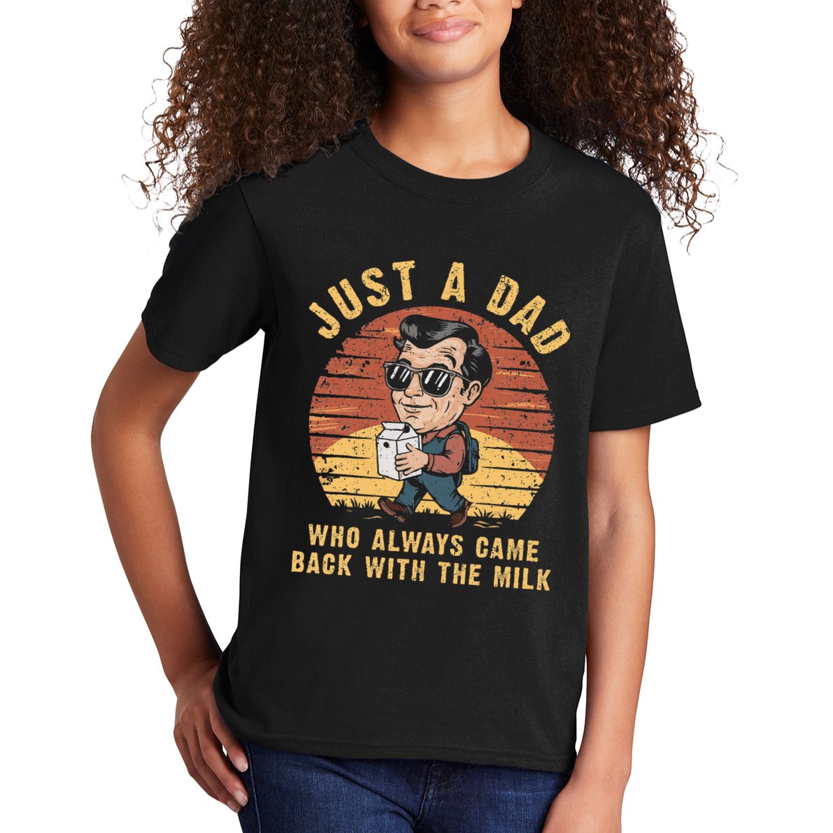 Just A Dad Who Always Came Back With The Milk Kids T-Shirt