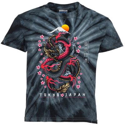 Japanese Aesthetic Dragon Tokyo Japan Manga Kids Tie-Dye T-Shirt