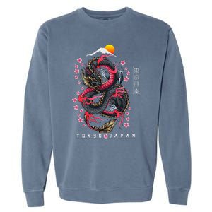 Japanese Aesthetic Dragon Tokyo Japan Manga Garment-Dyed Sweatshirt