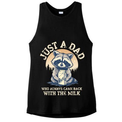 Just A Dad Who Always Came Back With The Milk Ferral Dad Ladies PosiCharge Tri-Blend Wicking Tank