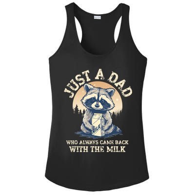 Just A Dad Who Always Came Back With The Milk Ferral Dad Ladies PosiCharge Competitor Racerback Tank