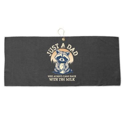 Just A Dad Who Always Came Back With The Milk Ferral Dad Large Microfiber Waffle Golf Towel