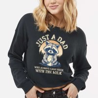 Just A Dad Who Always Came Back With The Milk Ferral Dad Cropped Pullover Crew