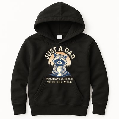 Just A Dad Who Always Came Back With The Milk Ferral Dad Kids Hoodie