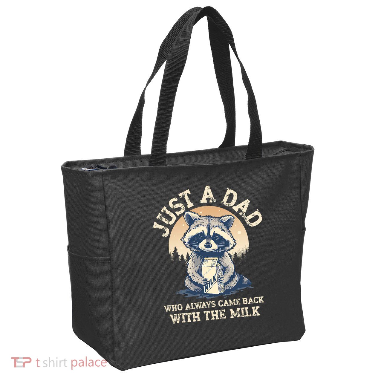 Just A Dad Who Always Came Back With The Milk Ferral Dad Zip Tote Bag