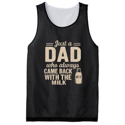 Just a Dad Who Always Came Back With the Milk Mesh Reversible Basketball Jersey Tank