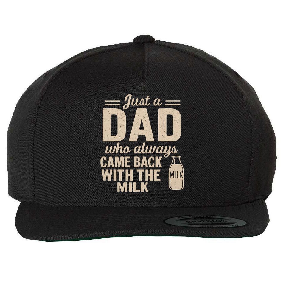 Just a Dad Who Always Came Back With the Milk Wool Snapback Cap