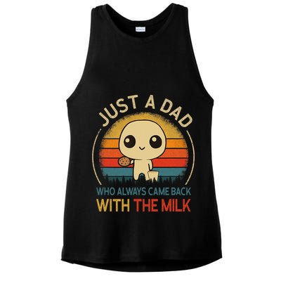 Just A Dad Who Always Came Back With The Milk Dad Daddy Gift Ladies PosiCharge Tri-Blend Wicking Tank