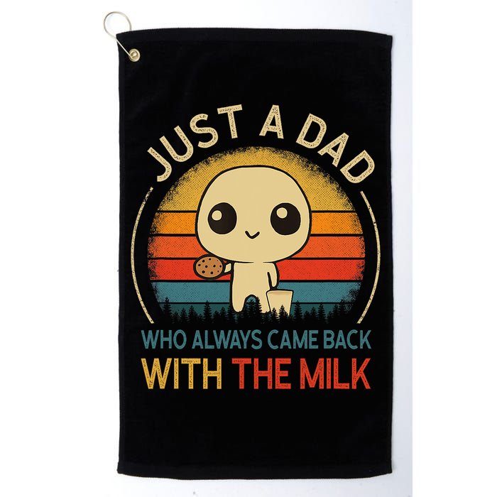 Just A Dad Who Always Came Back With The Milk Dad Daddy Gift Golf Towel