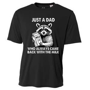 Just A Dad Who Always Came Back With The Milk FatherS Day Cooling Performance Crew T-Shirt