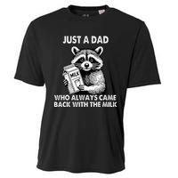 Just A Dad Who Always Came Back With The Milk FatherS Day Cooling Performance Crew T-Shirt