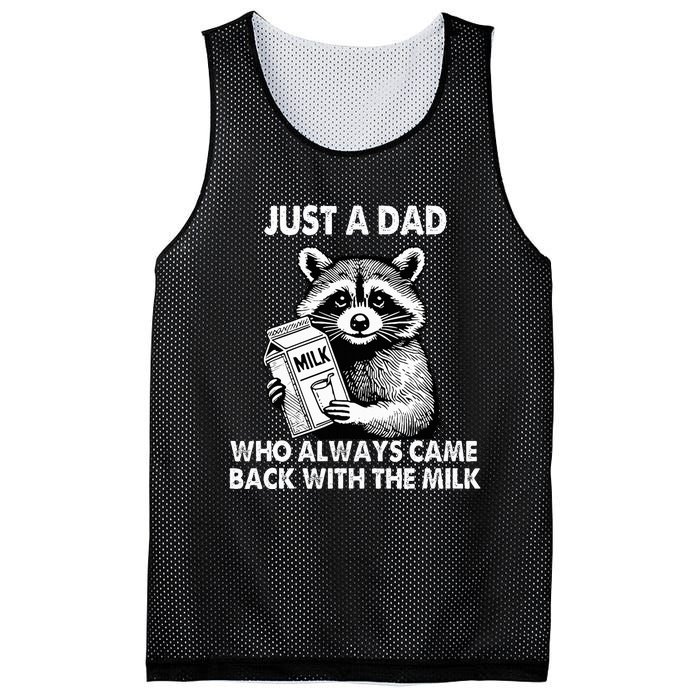 Just A Dad Who Always Came Back With The Milk FatherS Day Mesh Reversible Basketball Jersey Tank