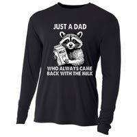 Just A Dad Who Always Came Back With The Milk FatherS Day Cooling Performance Long Sleeve Crew