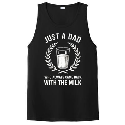 Just A Dad Who Always Came Back With The Milk Fathers Day PosiCharge Competitor Tank