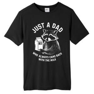 Just A Dad Who Always Came Back With The Milk Racoon Fathers Tall Fusion ChromaSoft Performance T-Shirt