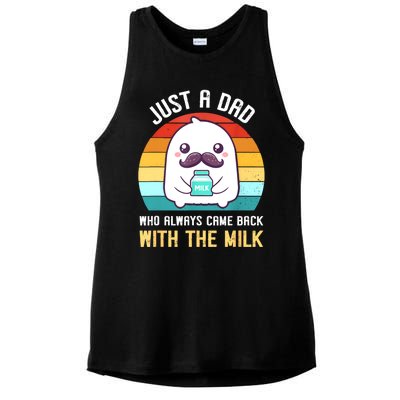 Just A Dad Who Always Came Back With The Milk Ladies PosiCharge Tri-Blend Wicking Tank