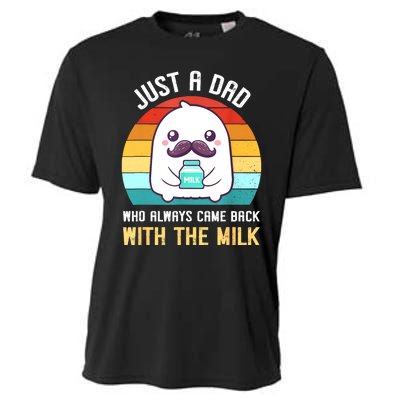 Just A Dad Who Always Came Back With The Milk Cooling Performance Crew T-Shirt