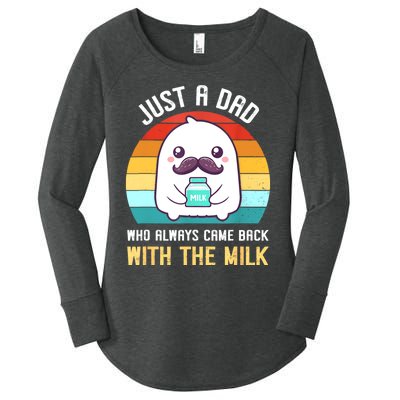 Just A Dad Who Always Came Back With The Milk Women's Perfect Tri Tunic Long Sleeve Shirt