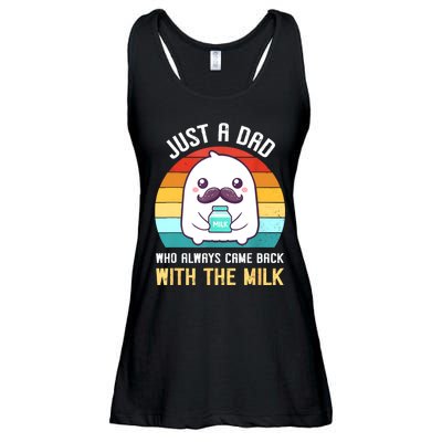 Just A Dad Who Always Came Back With The Milk Ladies Essential Flowy Tank