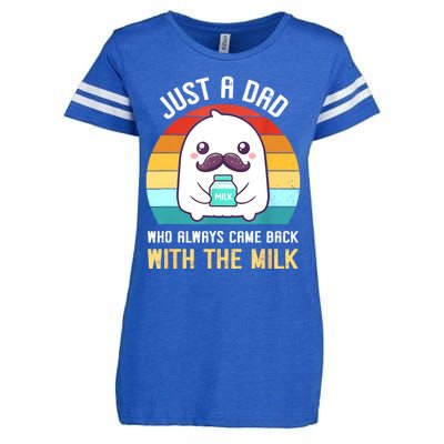 Just A Dad Who Always Came Back With The Milk Enza Ladies Jersey Football T-Shirt