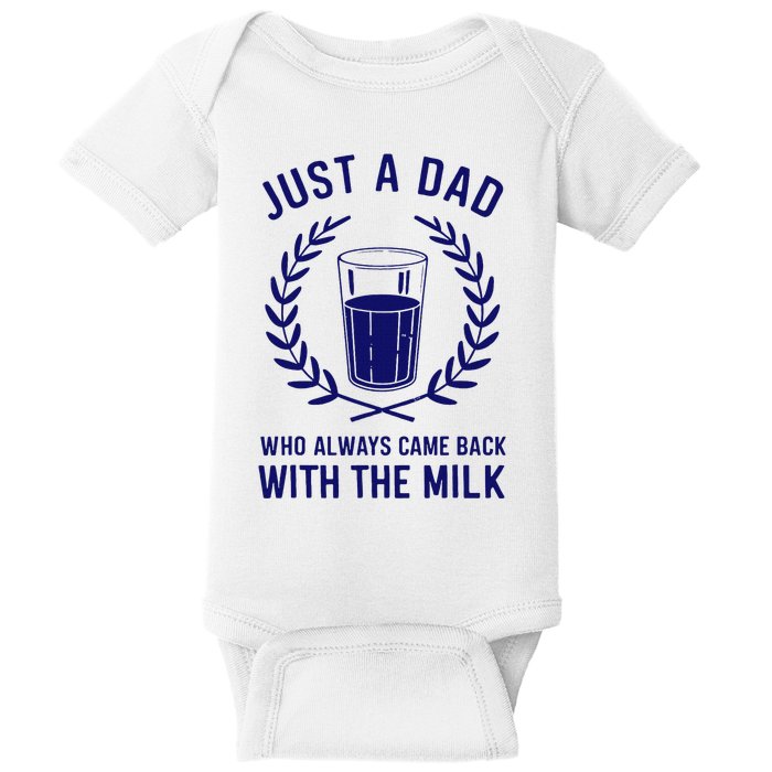 Just A Dad Came Back With Milk FatherS Day Baby Bodysuit