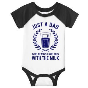 Just A Dad Came Back With Milk FatherS Day Infant Baby Jersey Bodysuit