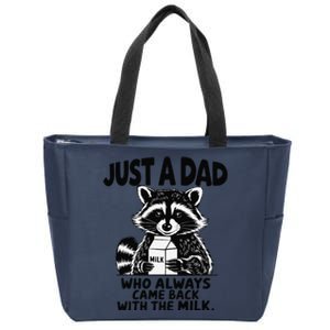 Just A Dad Who Always Came Back With The Milk Funny Dad Joke Gift Zip Tote Bag