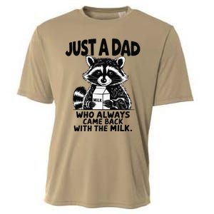 Just A Dad Who Always Came Back With The Milk Funny Dad Joke Gift Cooling Performance Crew T-Shirt