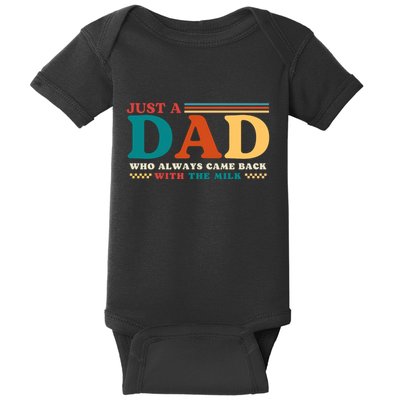 Just A Dad Who Always Came Back With The Milk Baby Bodysuit