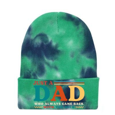 Just A Dad Who Always Came Back With The Milk Tie Dye 12in Knit Beanie