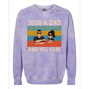 Just A Dad And His Girl Daddy FatherS Day 2024 Colorblast Crewneck Sweatshirt