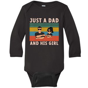 Just A Dad And His Girl Daddy FatherS Day 2024 Baby Long Sleeve Bodysuit