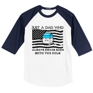 Just A Dad Came Back With Milk FatherS Day Design Baseball Sleeve Shirt