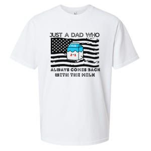 Just A Dad Came Back With Milk FatherS Day Design Sueded Cloud Jersey T-Shirt