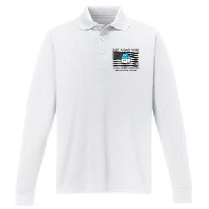 Just A Dad Came Back With Milk FatherS Day Design Performance Long Sleeve Polo