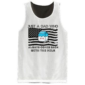 Just A Dad Came Back With Milk FatherS Day Design Mesh Reversible Basketball Jersey Tank