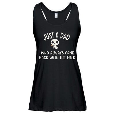 Just A Dad Who Always Came Back With The Milk Ladies Essential Flowy Tank