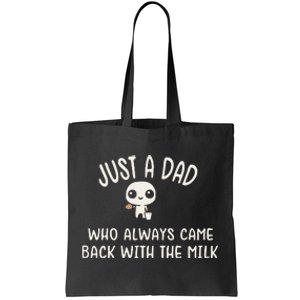 Just A Dad Who Always Came Back With The Milk Tote Bag