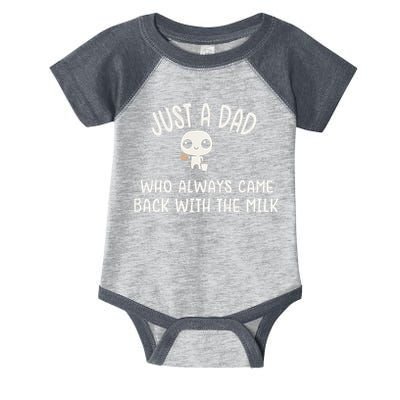 Just A Dad Who Always Came Back With The Milk Infant Baby Jersey Bodysuit