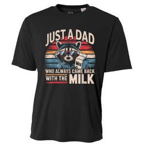 Just A Dad Who Always Came Back With The Milk Funny Dad Cooling Performance Crew T-Shirt