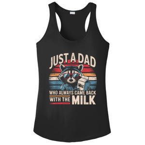 Just A Dad Who Always Came Back With The Milk Funny Dad Ladies PosiCharge Competitor Racerback Tank