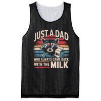 Just A Dad Who Always Came Back With The Milk Funny Dad Mesh Reversible Basketball Jersey Tank