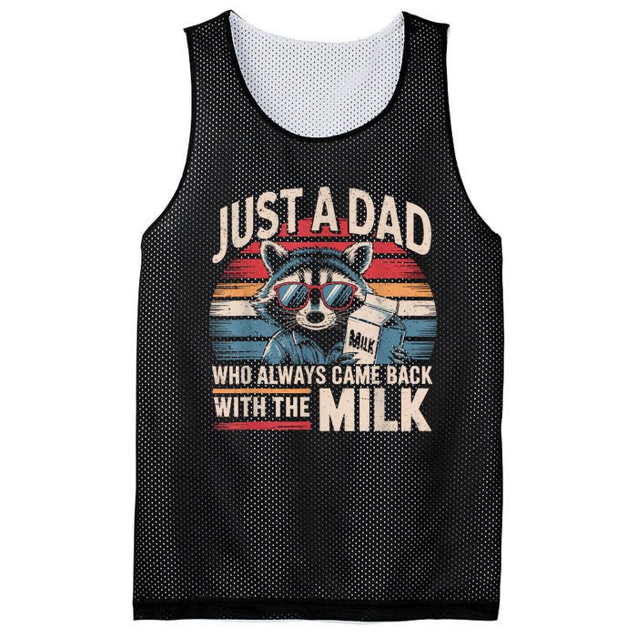 Just A Dad Who Always Came Back With The Milk Funny Dad Mesh Reversible Basketball Jersey Tank