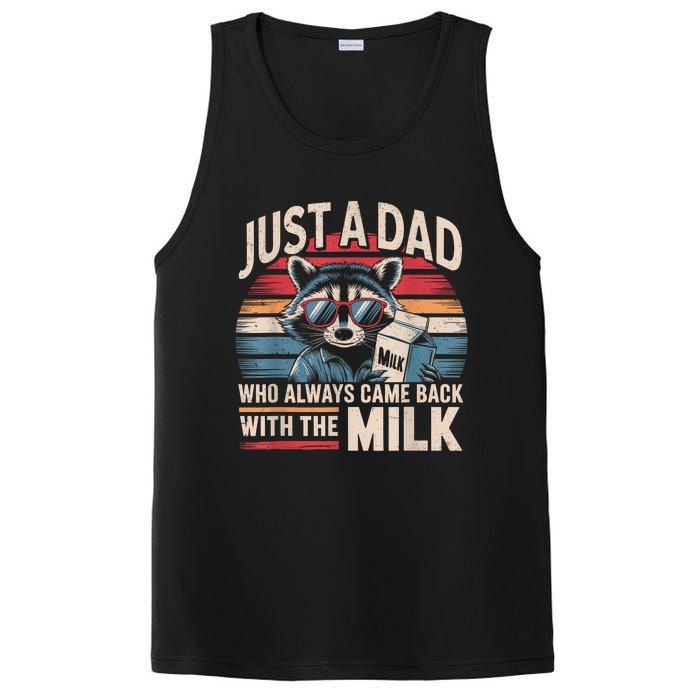 Just A Dad Who Always Came Back With The Milk Funny Dad PosiCharge Competitor Tank